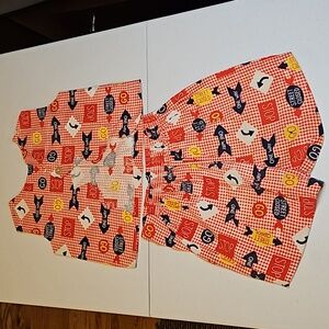 VINTAGE HOMEMADE 1950s TANK TOP SHORTS SET OUTFIT 2 PC GIRLS STOP SIGN GO